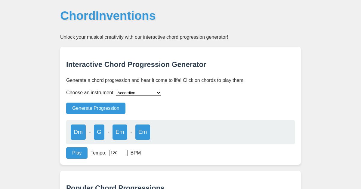 ChordInventions - Interactive Chord Progression Generator with Full ...