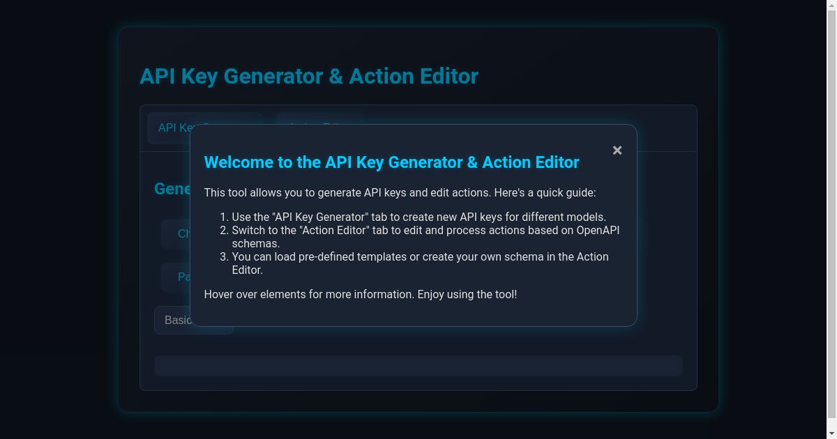 Api key generator action editorscrip