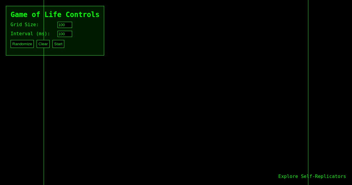 Interactive Game Of Life Cellular Automata